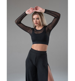 Лонгслив черный из сетки Shadow I-Style