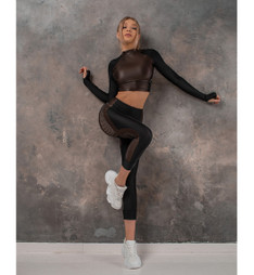 Лосины укороченные Move UP "Black & Brown Skin" Bona Fide