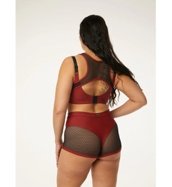 Шорты бордовые с черной сеткой Anela Polerina