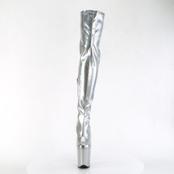 Ботфорты на платформе Pleaser серебрянные FLAM3000HWR/SHG/M