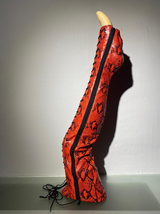 Краги-Ботфорты красная змея