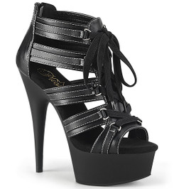 Туфли для High Heels на платформе Pleaser черные матовые DEL693/BPU/M