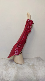 Краги с наколенниками красные лаковые