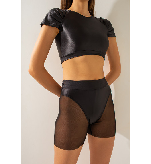 Шорты черные сетка Shark