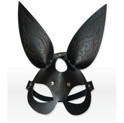 Маска черная кожаная Tatto Rabbit