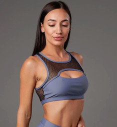 Топ серый с черной сеткой Anela Polerina