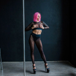 Лосины черная сетка Classic StripBoutique