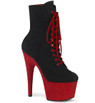Ботильоны на платформе Pleaser черные с красным ADO1020FSTT/BFS/RFS