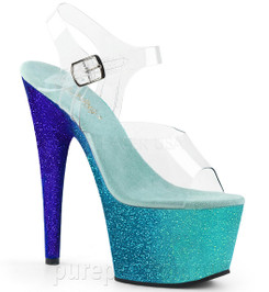 Босоножки Pleaser голубые ADO708OMBRE/C/AQ-BL