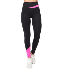 Лосины с высокой талией черные с розовым Vibe Crazy Fit