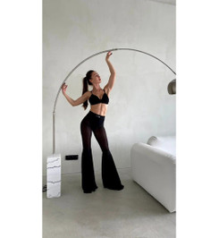 Брюки клеш черные сетка EXORCE