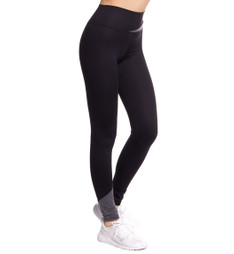 Лосины высокие черные с серым меланжем Vibe