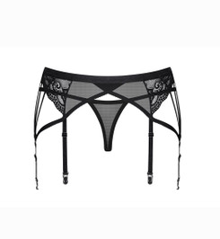 Пояс для чулок черный с фигурными пажами Obsessive