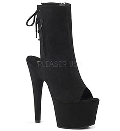 Ботильоны на платформе Pleaser черные замшевые ADO1018FS/BFS/M