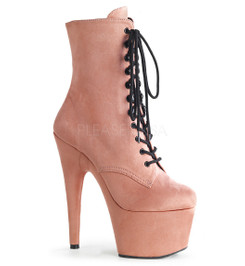 Ботильоны на платформе Pleaser розовые замшевые ADO1020FS/BPFS/M