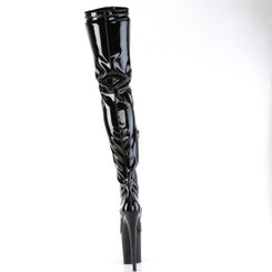 Ботфорты на платформе Pleaser черные лаковые FLAM4000/B/M