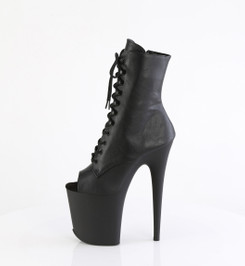 Ботильоны на платформе Pleaser черные матовые FLAM1021/BPU/M