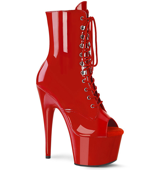 Ботильоны на платформе двойки Pleaser красные ADO1021/R/M