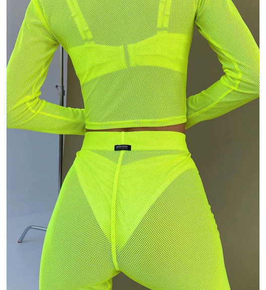 Велосипедки желтый неон сетка Mesh Berlous