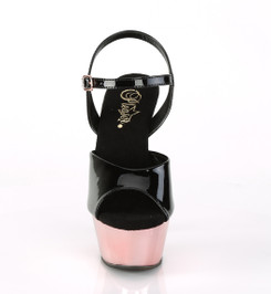 Туфли на платформе Pleaser черные с розовым KISS209/B/ROGLDCH