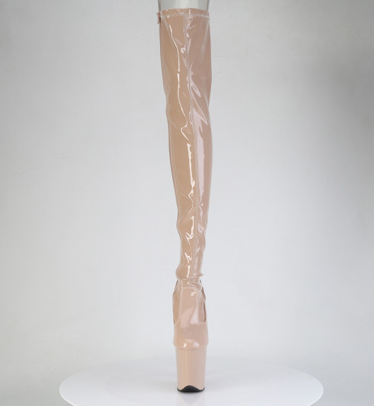 Ботфорты на платформе Pleaser бежевые FLAM3850/ND/M