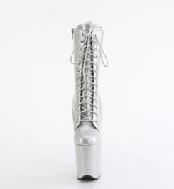 Ботильоны на платформе Pleaser серые с блеском FLAM1040GP/SG/M