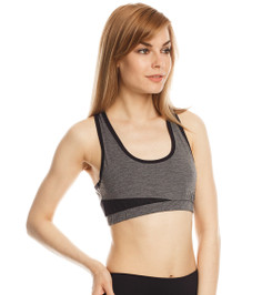 Топ для фитнеса серый меланж с черным Vibe