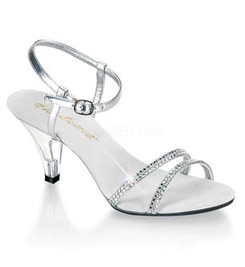 Босоножки Pleaser серебряные BEL316/S/RS