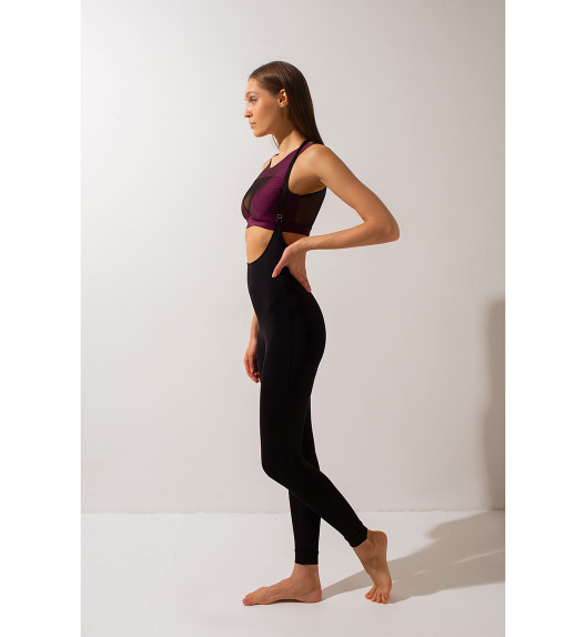 Леггинсы на подтяжках черные Shark