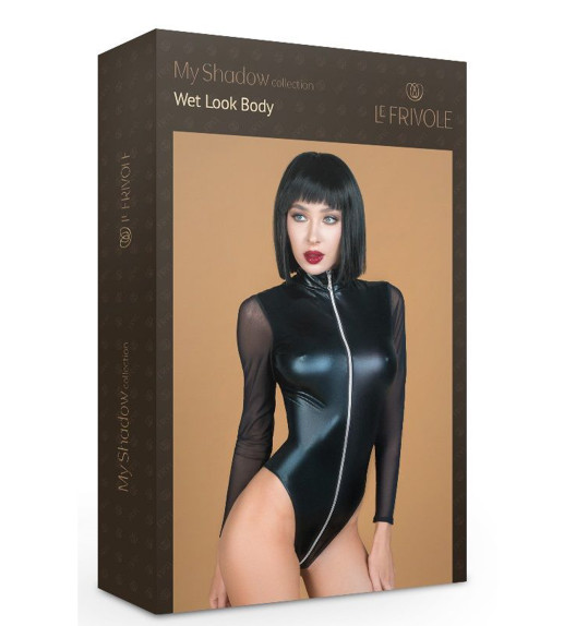 Боди черное с функциональной молнией