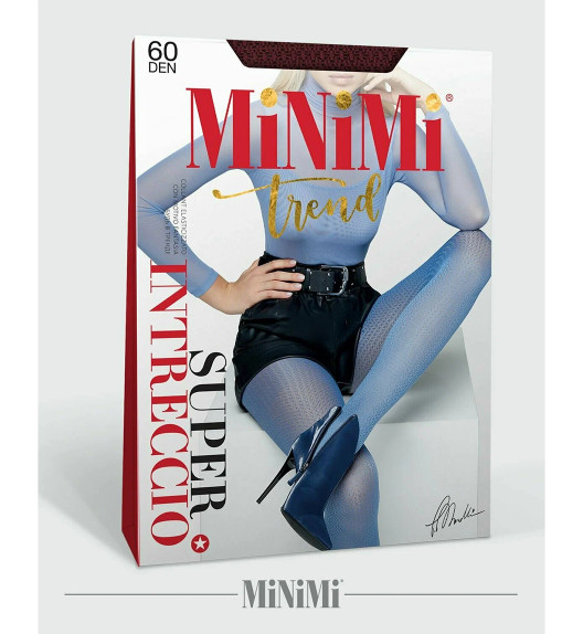 Колготки бордовые INTRECCIO 60 Minimi