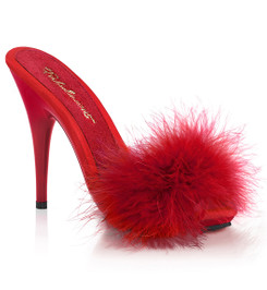 Тапочки на шпильке Pleaser красные POISE501F/RSA/M