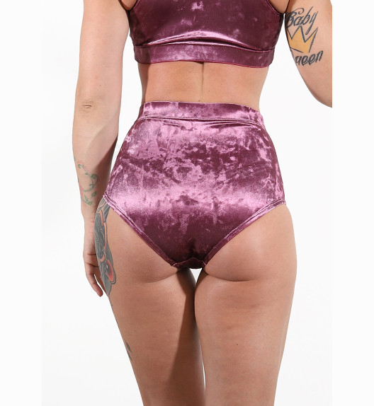 Шорты пурпурные бархатные Shanz Pin Up I-Style