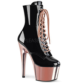 Ботильоны на платформе Pleaser черные с розовым ADO1020/B/ROGLDCH