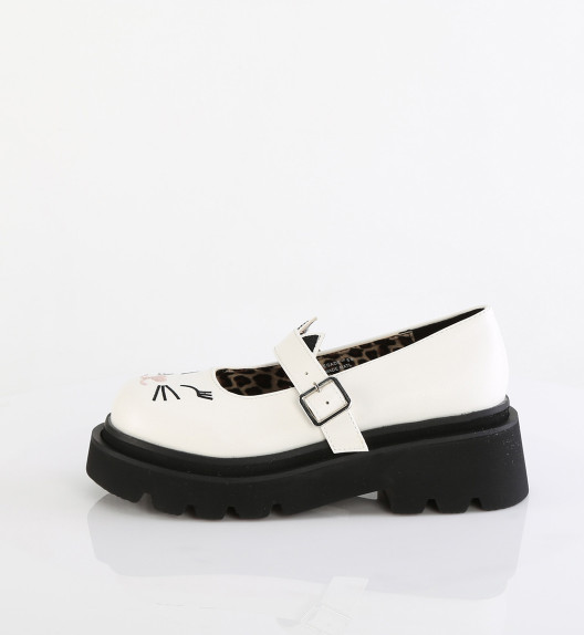 Туфли на платформе белые Demonia REGD56/WVL