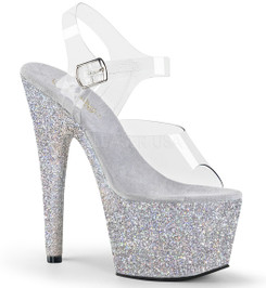 Босоножки Pleaser серебряные ADO708HMG/C/SG