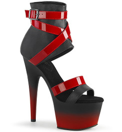 Туфли Pleaser черные с красным ADO700-15/BPU-RPT/M