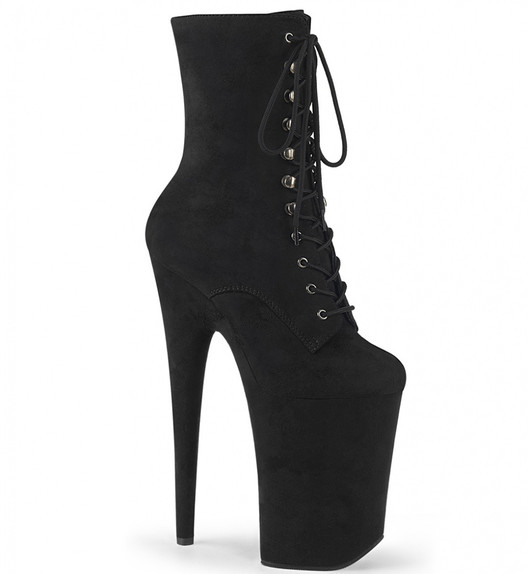 Ботильоны на платформе Pleaser черные замшевые INF1020FS/BFS/M