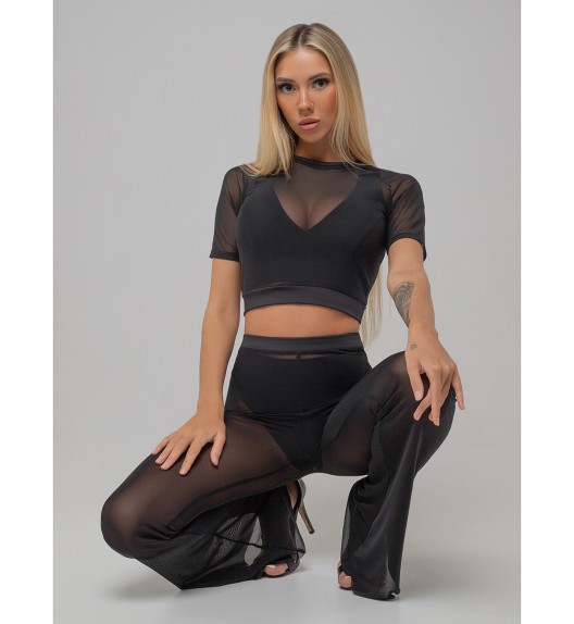 Брюки клеш черные Disco I-Style