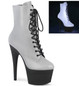 Ботильоны на платформе Pleaser серебристые ADO1020REFL/SREFL/B