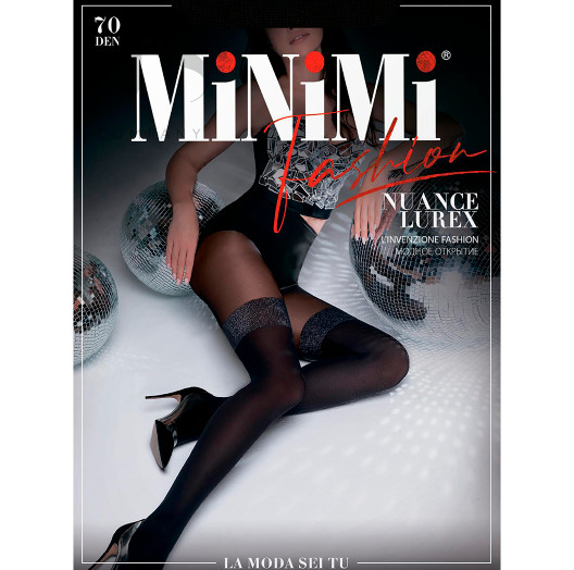 Колготки черные NUANCE LUREX 02 Minimi