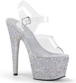 Босоножки Pleaser серебряные ADO708HMG/C/SG