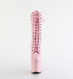 Ботильоны на платформе Pleaser розовые лаковые CRAZE1040/BP/M