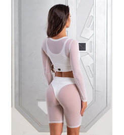 Велосипедки белые из сетки Shadow I-Style