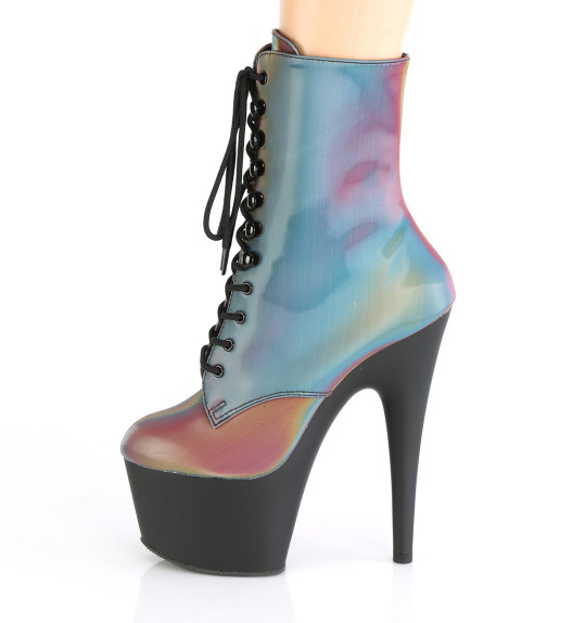 Ботильоны на платформе Pleaser радужные ADO1020REFL/RBOW/B