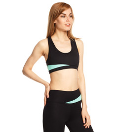 Топ для фитнеса черный с мятой Vibe