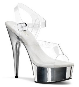 Стрипы единички Pleaser серебряные DEL608/C/SCH