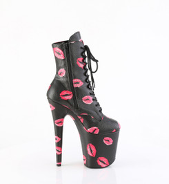 Ботильоны на платформе Pleaser черные FLAM1020KISS/BPU/M