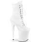 Ботильоны на платформе Pleaser белые матовые FLAM1020/WPU/M