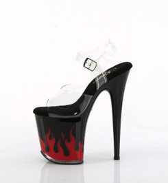 Стрипы Pleaser черные с огнем FLAM808NLFL/C/B-R